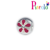 Piccolo APE-034RD zilveren bedel emaille bloem rood