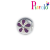Piccolo APE-034P zilveren bedel emaille bloem paars