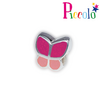 Piccolo APE-033RS zilveren bedel emaille vlinder roze