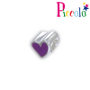 Piccolo APE-031P zilveren bedel emaille hartje paars