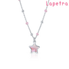 Lapetra zilveren kinderketting met hanger roze ster