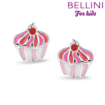 Bellini 575.010 - zilveren kinder oorbellen cupcake