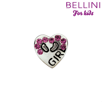 Bellini 564.416 Zilveren bedel hart met roze zirkonia&#039;s