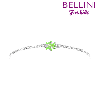Bellini 573.020 - Zilveren Bellini armband met groen emaille kikker