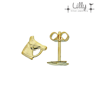 Lilly 206.0487 - 14 karaats gouden kinder oorbellen paard