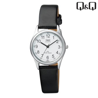 Q Q analoog kinderhorloge zwart met stalen kast KidsJewels