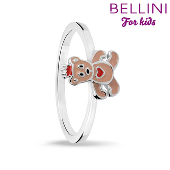 Bellini 579.006 - Zilveren Bellini ring met gekleurd emaille beertje