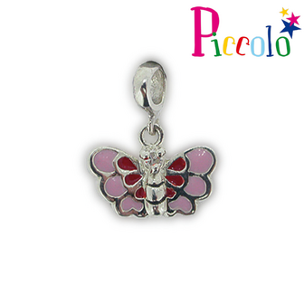 Piccolo APJ-005 zilveren bedel hanger vlinder
