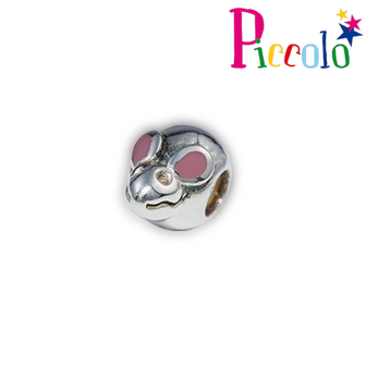 Piccolo APB-175 zilveren bedel emaille muis