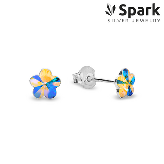 Spark K47446AB - zilveren kinderoorbellen bloem