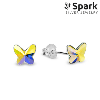 Spark K28548AB - zilveren kinderoorbellen vlinder