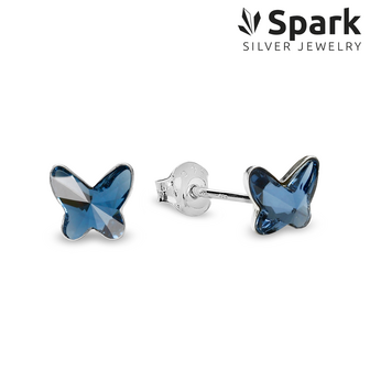 Spark K28548DB - zilveren kinderoorbellen vlinder