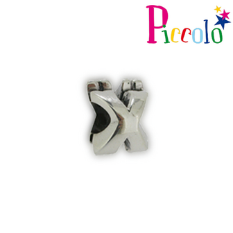 Piccolo APGL-X zilveren bedel letter X
