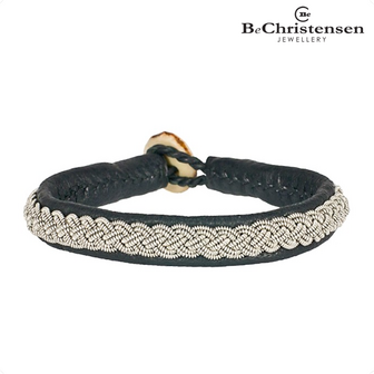 BeChristensen Celtic grey 21 - grijze leren kinder armband