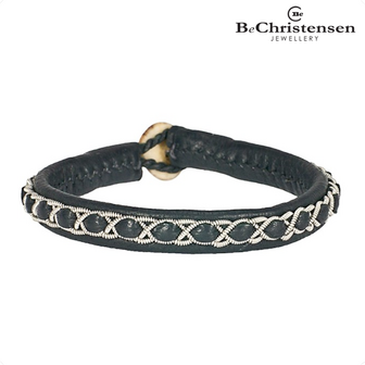 BeChristensen Selma grey 21 - grijze leren kinder armband