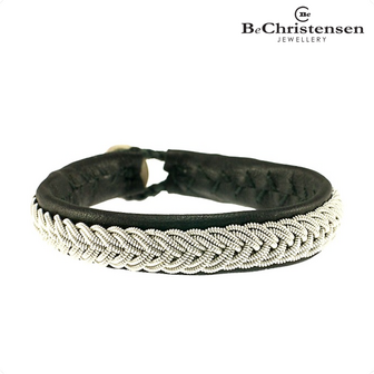 BeChristensen Silla black 12 - zwart leren kinder armband