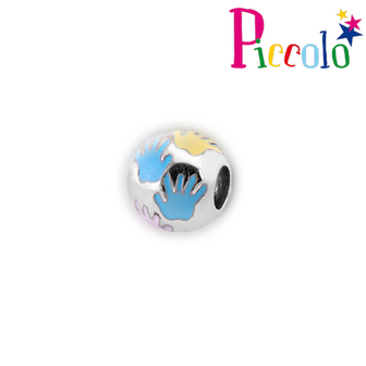 Piccolo APB-173 zilveren bedel emaille handjes