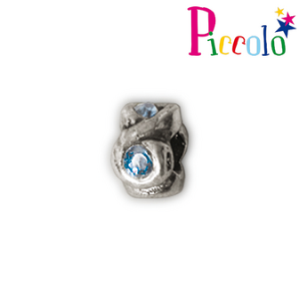 Piccolo APS-002B zilveren bedel met blauwe Swarovski&#039;s