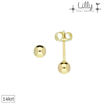 Lilly 206.2020 - 14krt gouden oorbellen bolknopje 4mm