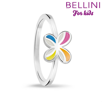 Bellini 579.022 - Zilveren Bellini ring met vrolijke gekleurde emaille vlinder