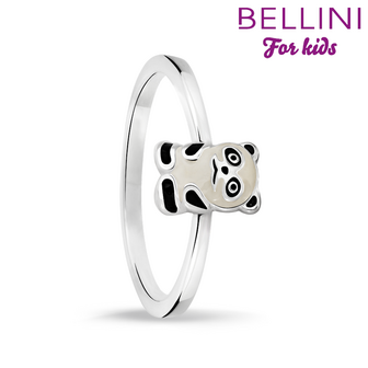 Bellini 579.025 - Zilveren Bellini ring panda met zwart/witte emaille