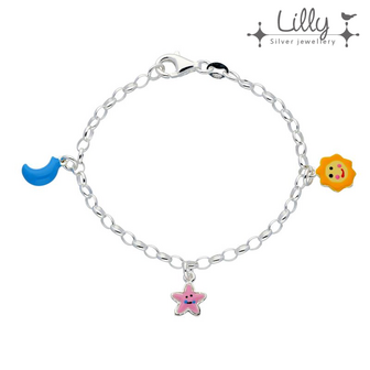 Lilly 104.1985 - zilveren kinder bedelarmband zon