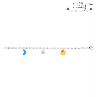 Lilly 104.1985 - zilveren kinder bedelarmband maan