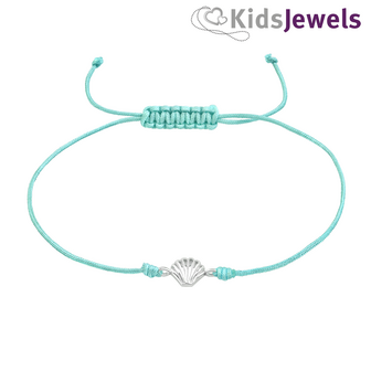 Turquoise knooparmband schelp