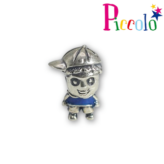 Piccolo APB-181 zilveren bedel  jongen