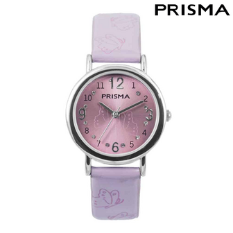Prisma CW311 - meiden horloge paarse vlinders