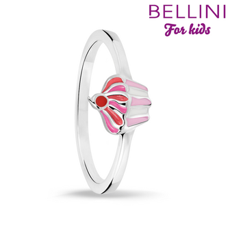 Bellini 579.010 - Zilveren Bellini ring met gekleurde emaille cupcake