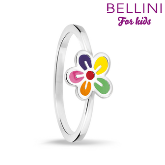Bellini 579.028 - Zilveren Bellini ring met vrolijk gekleurde emaille bloem