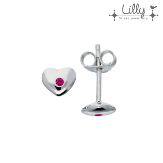 Lilly 106.1309 - zilveren oorbellen hartje