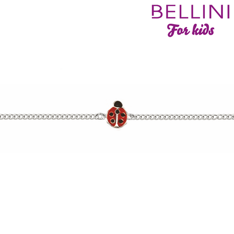 Bellini 572.003 - Zilveren Bellini baby armband met roze emaille lieveheersbeestje