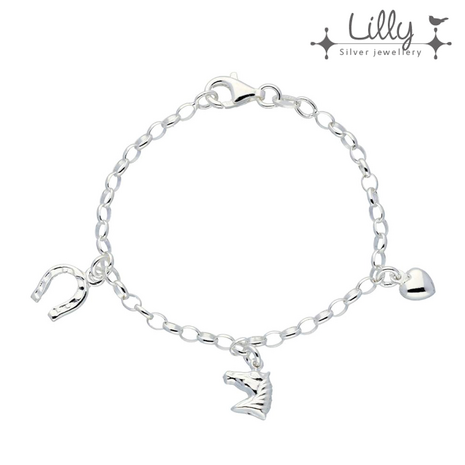 Lilly 104.1974 - zilveren kinder bedelarmband paard