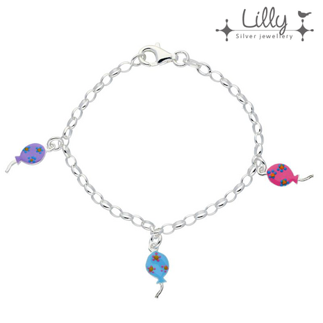 Lilly 104.1986 - zilveren kinder bedelarmband ballonnen