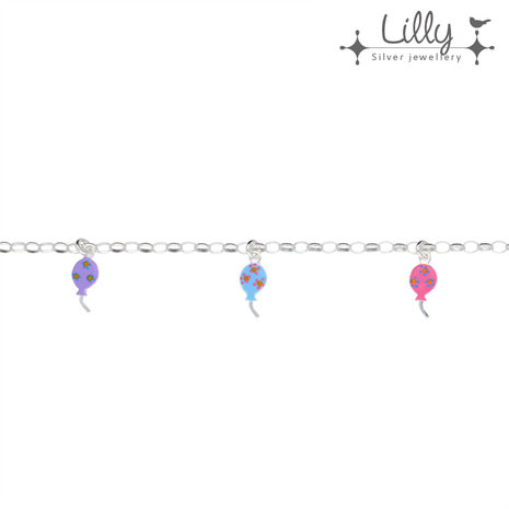 Lilly 104.1986 - zilveren kinder bedelarmband ballon