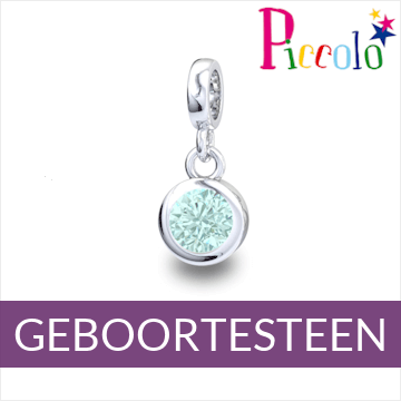 Piccolo zilveren bedels met geboortesteen