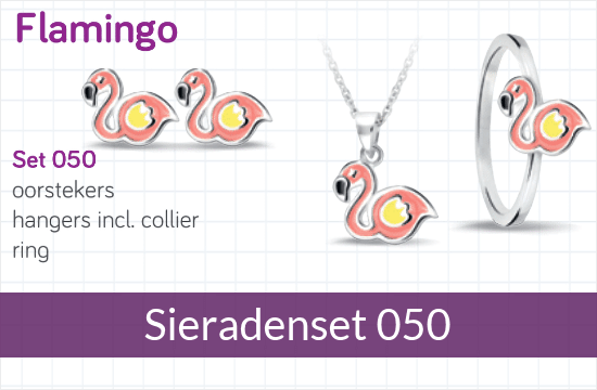 Bellini zilveren sieradenset Flamingo - 050