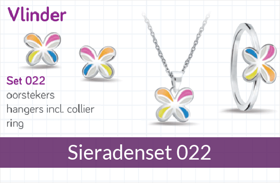 Bellini zilveren sieradenset Vlinder - 022